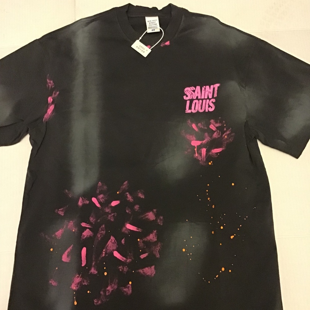 Saint Louis Shirt SZ M Black with Pink
